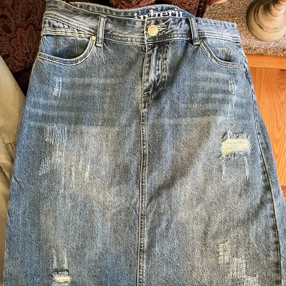 NWOT, JEAN MIDI SKIRT, Inherit clothing company, Jean skirt - Picture 1 of 4